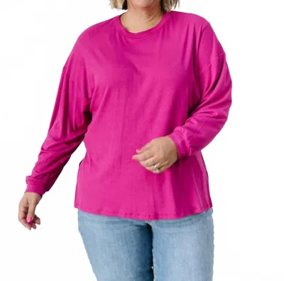 Yelete Delta Long Sleeve Top In Pink