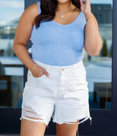 Yelete Fundamentals Ribbed Seamless Reversible Tank In Blue