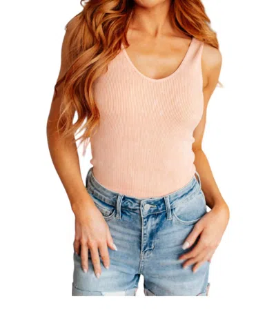 Yelete Fundamentals Seamless Reversible Tank Top In Peach In Multi