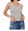 Yelete Just One More Ribbed Tank Top In Heather Grey In Grey