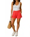 Yelete Relaxed Thin Modal Scuba Pull-on Shorts In Orange In Orange