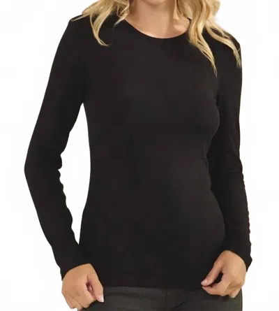 Yelete Ribbed Long Sleeve Top In Black