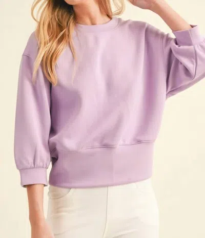 Yelete Scuba Lounge Top In Lavender In Purple