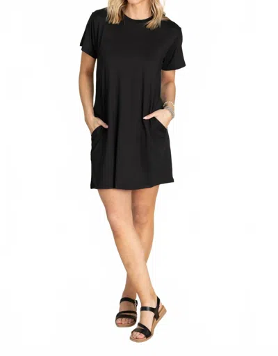 Yelete Side Pockets On The Go T-shirt Mini Dress In Black
