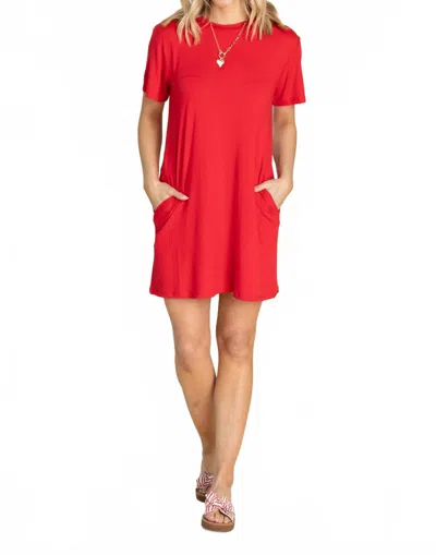 Yelete Side Pockets On The Go T-shirt Mini Dress In Red