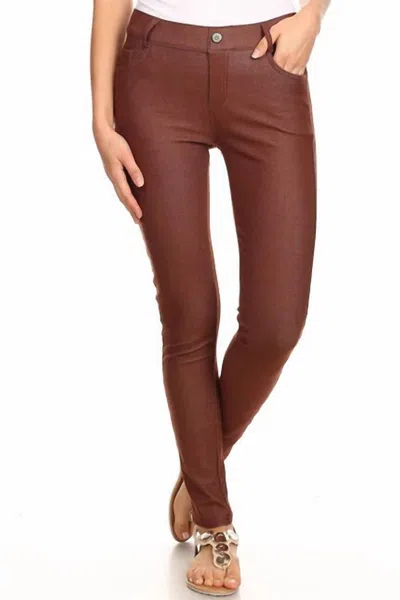 Yelete Skinny Jeggings In Coffee In Brown