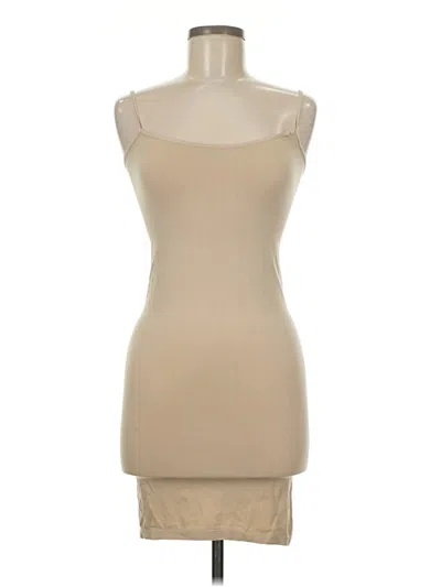 Pre-owned Yelete Tank Top Tan Strapless Neckline Tops In Brown