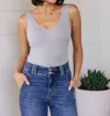 Yelete The Basics Bodysuit In Grey In White