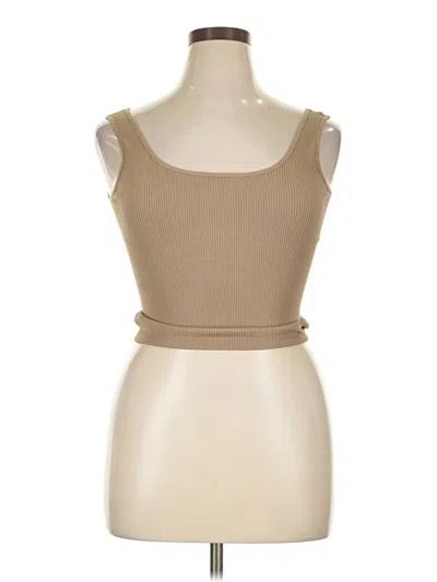 Pre-owned Yelete Tube Top Tan Strapless Neckline Tops In Brown