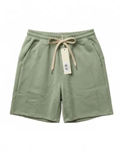 Yelete Unisex - Scuba Short With Pockets In Sage In Green