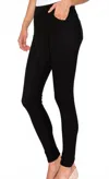 Yelete Women's Four Pocket Ponte Pants In Black In Black