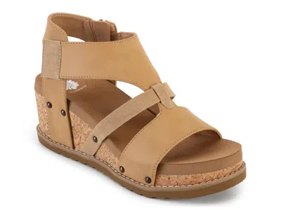 Yellow Box Adris Wedge Sandal In Natural Beige