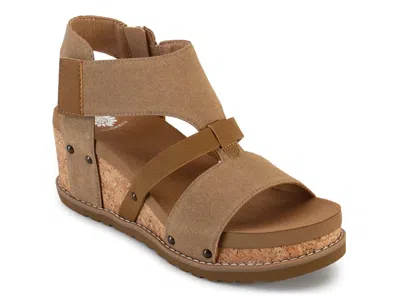Yellow Box Adris Wedge Sandal In Taupe