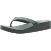 Yellow Box Africa Womens Leather Rhinestone Wedges In Gray