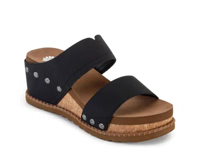 Yellow Box Alamos Wedge Sandal In Black