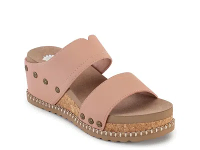 Yellow Box Alamos Wedge Sandal In Blush Pink