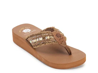 Yellow Box Caileen Wedge Sandal In Brown