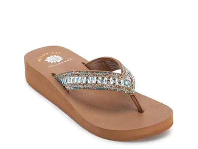 Yellow Box Carinah Wedge Sandal In Brown
