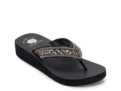 Yellow Box Charlton Wedge Sandal In Black