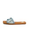 Yellow Box Daralie Sandal In Denim In Multi