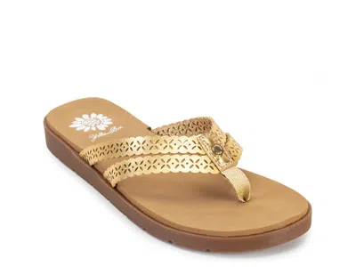 Yellow Box Fawn Sandal In Gold