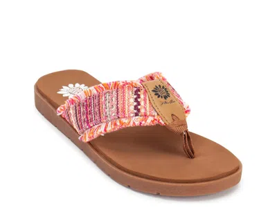 Yellow Box Flappy Sandal In Fuchsia/multicolor