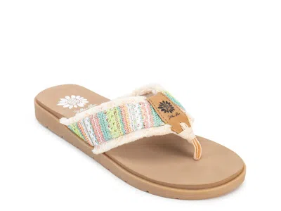 Yellow Box Flappy Sandal In Pastel Multicolor