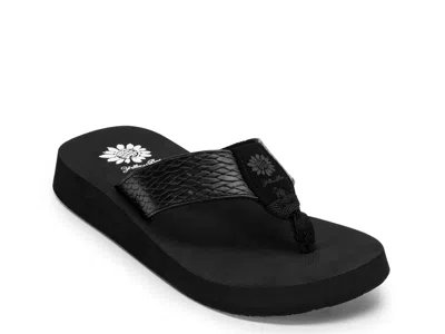 Yellow Box Flax Sandal In Black