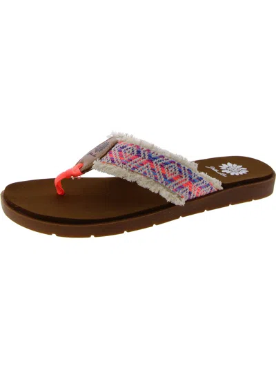 Yellow Box Friday Womens Thong Slip On Thong Sandals In Multi