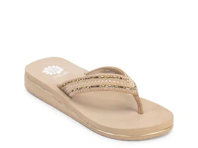 Yellow Box Hardin Wedge Sandal In Neutral