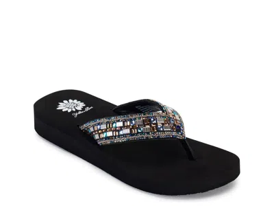 Yellow Box Jediah Wedge Sandal In Black