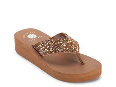 Yellow Box Laiken Wedge Sandal In Brown
