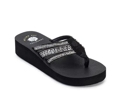 Yellow Box Laka Wedge Sandal In Black