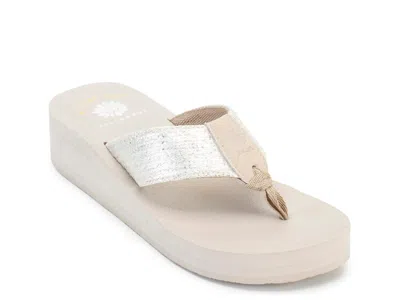 Yellow Box Leyla Wedge Sandal In White