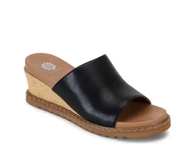 Yellow Box Marcie Wedge Sandal In Black
