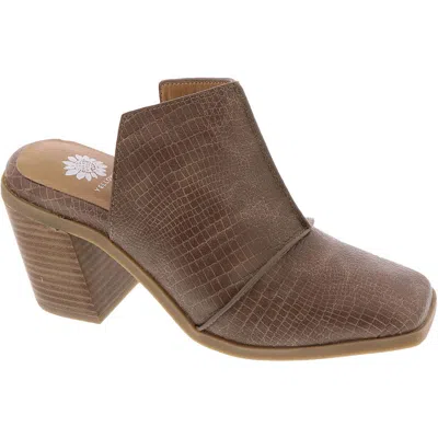 Yellow Box Marissa Womens Square Toe Faux Leather Mules In Grey