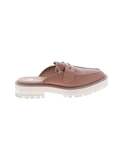 Pre-owned Yellow Box Mule/clog In Tan