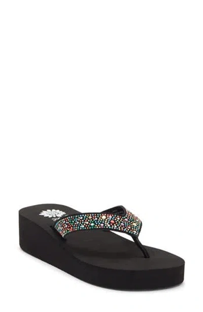 Yellow Box Premium Africa Flip Flop Sandal In Black Multi