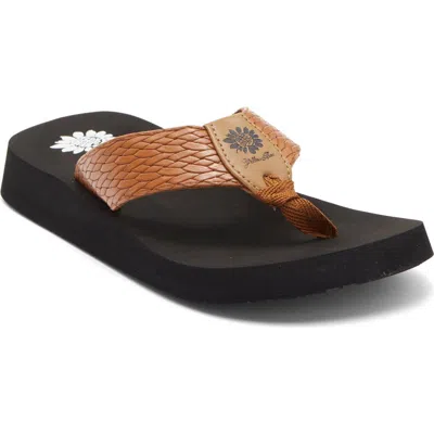 Yellow Box Premium Flax Flip Flop In Brown