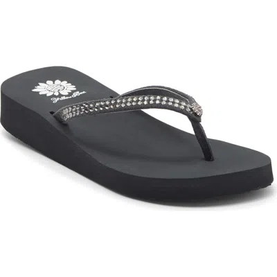 Yellow Box Premium Jello Flip Flop Jewelled Sandal In Blue