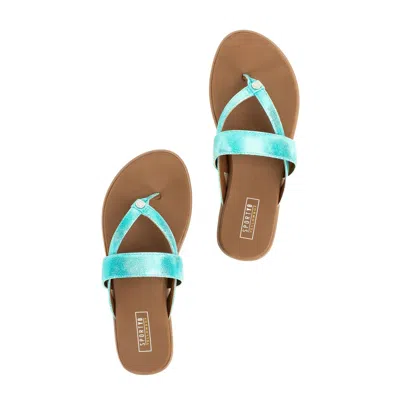 Yellow Box Shayne Shimmer Turquoise Sandal In Turquoise Shimmer In Multi