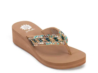 Yellow Box Thona Wedge Sandal In Multi
