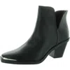 Yellow Box Valeska Womens Laceless Faux Leather Ankle Boots In Black