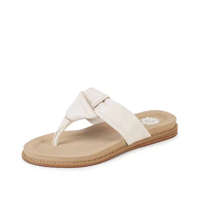 Yellow Box Women's Caine Knotted Sandal In Bone In Beige