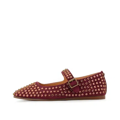 Yellow Box Women's Cantara Mary Jane Flat In Burgundy In Red