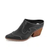 Yellow Box Women's Cyan Heeled Mule In Black In Black