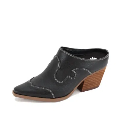 Yellow Box Women's Cyan Heeled Mule In Black