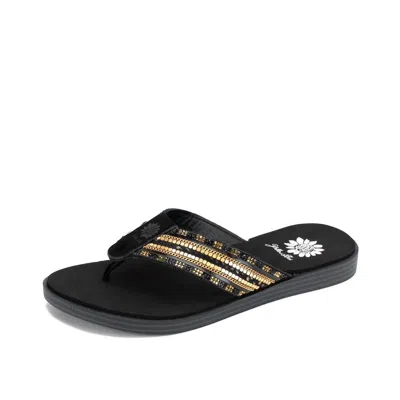 Yellow Box Women's Datha Flip Flop Sandal In Black