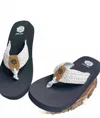 Yellow Box Women's Falia Flip-flops In White In Black