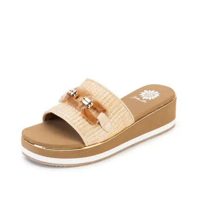 Yellow Box Women's Gabina Wedge Sandal In Natural In White